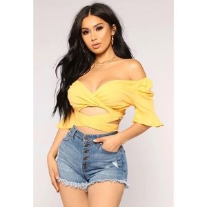 Fashion Nova Yellow Top